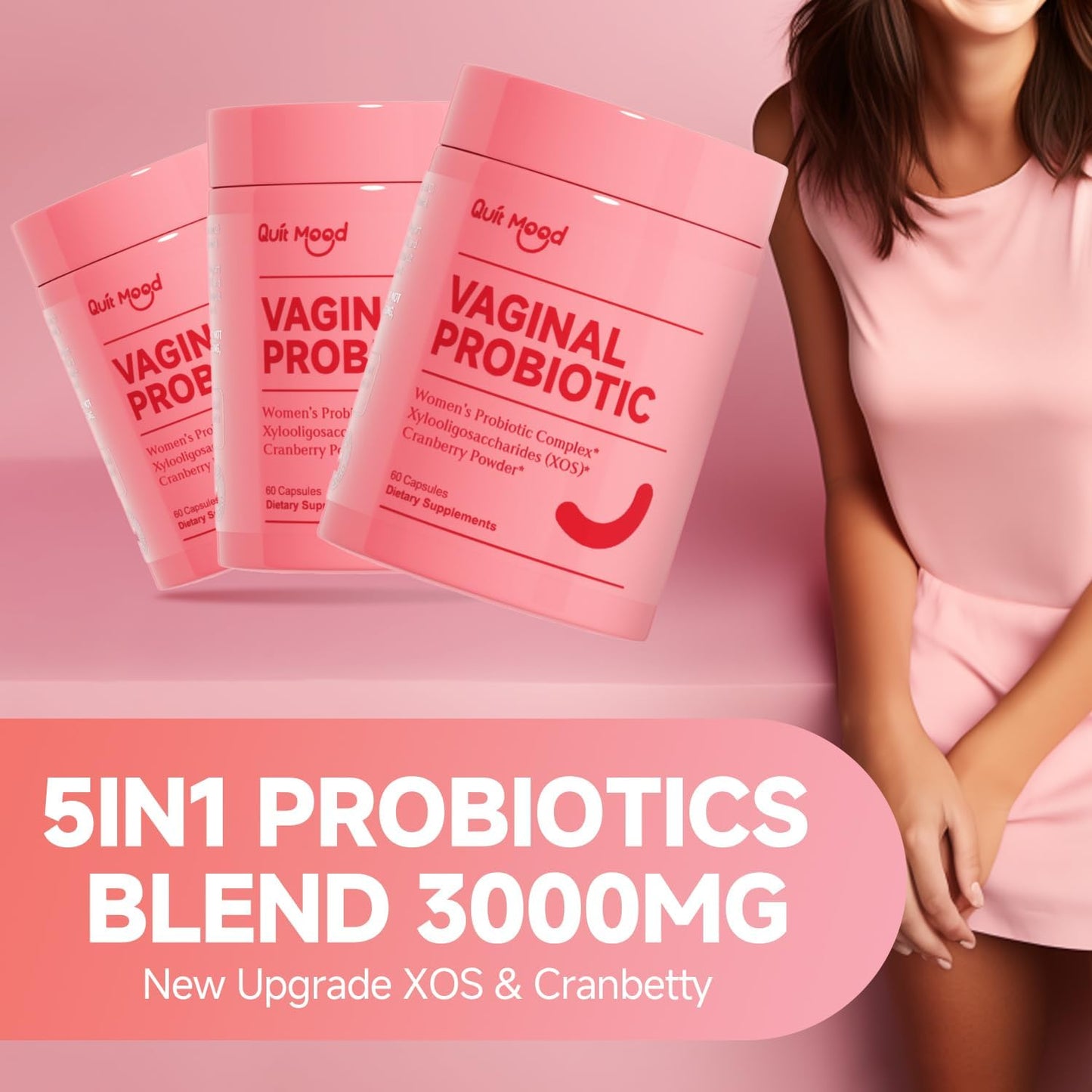 Quit Mood- Vaginal Probiotics for Women (60 capsules)