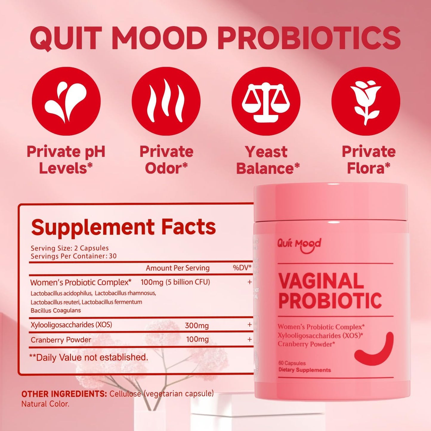 Quit Mood- Vaginal Probiotics for Women (60 capsules)